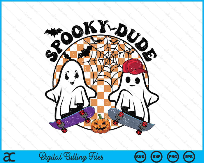 Spooky Dude Cute Ghost Play Skateboard Retro Halloween SVG PNG Digital Printable Files Spooky Dude Cute Ghost Play Skateboard Retro Halloween SVG PNG Digital Printable Files