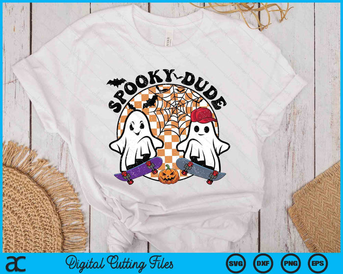 Spooky Dude Cute Ghost Play Skateboard Retro Halloween SVG PNG Digital Printable Files Spooky Dude Cute Ghost Play Skateboard Retro Halloween SVG PNG Digital Printable Files
