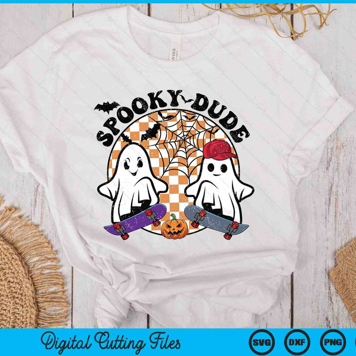 Spooky Dude Cute Ghost Play Skateboard Retro Halloween SVG PNG Digital Printable Files Spooky Dude Cute Ghost Play Skateboard Retro Halloween SVG PNG Digital Printable Files