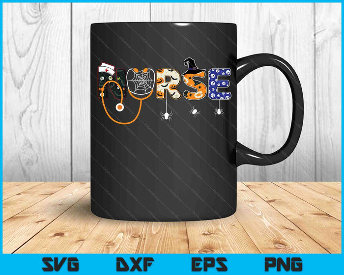 Enfermera espeluznante disfraz de Halloween enfermería atención sanitaria SVG PNG corte archivos imprimibles Enfermera espeluznante disfraz de Halloween enfermería atención sanitaria SVG PNG corte archivos imprimibles