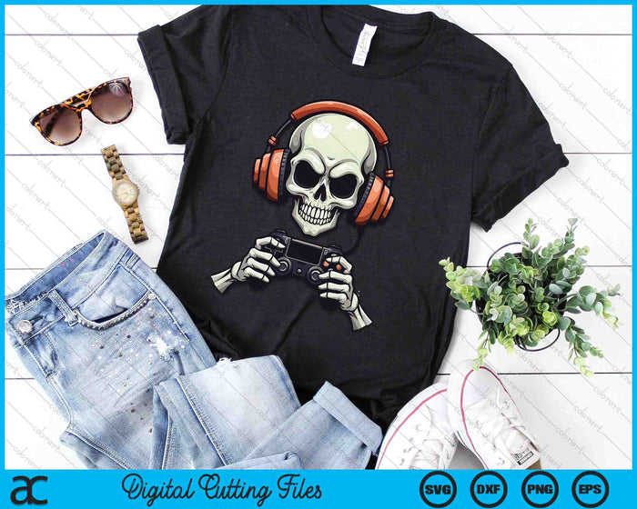Spooky Skeleton Playing Video Games Halloween Day Gamer SVG PNG Digital Cutting Files Spooky Skeleton Playing Video Games Halloween Day Gamer SVG PNG Digital Cutting Files