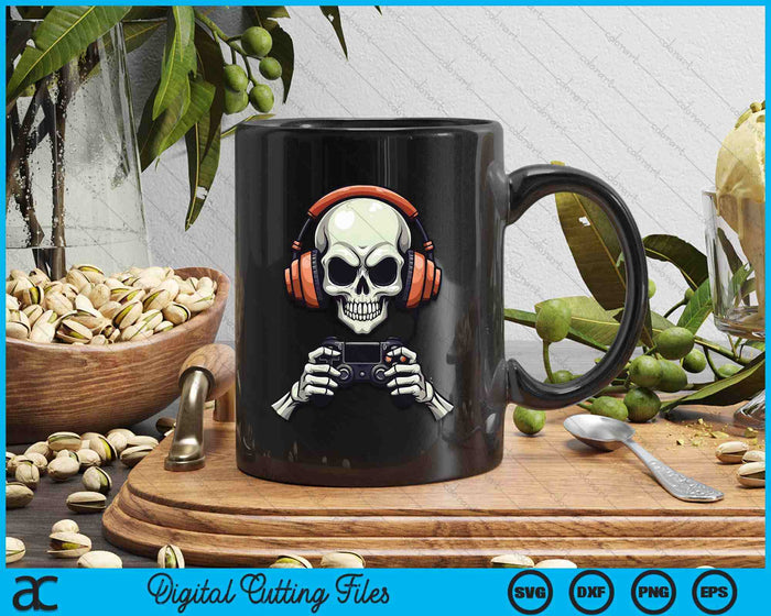 Spooky Skeleton Playing Video Games Halloween Day Gamer SVG PNG Digital Cutting Files Spooky Skeleton Playing Video Games Halloween Day Gamer SVG PNG Digital Cutting Files