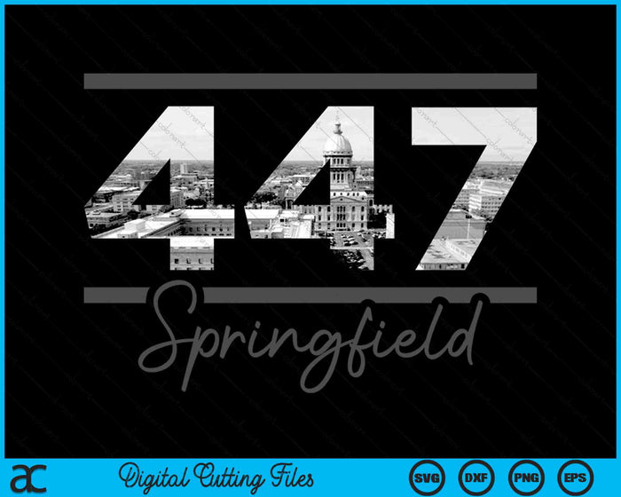 Springfield 447 Area Code Skyline Illinois Vintage SVG PNG Digital Cutting Files Springfield 447 Area Code Skyline Illinois Vintage SVG PNG Digital Cutting Files