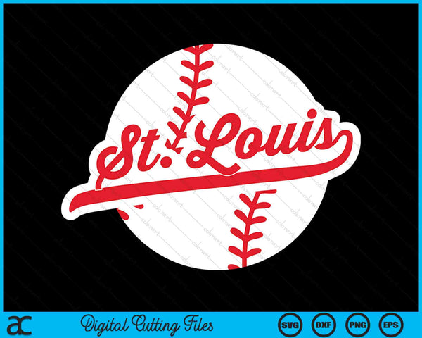 St. Louis Baseball Vintage St. Louis Pride Love City Red SVG PNG Digital Cutting Files
