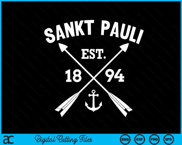 St.Pauli Retro Vintage Logo Hanseatic City Keepsake SVG PNG Digital Cutting Files
