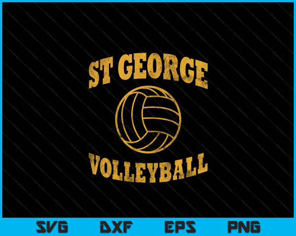 St George Volleyball Classic Vintage Distressed SVG PNG Digital Cutting Files