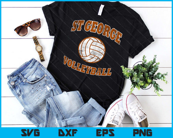 St George Volleyball Vintage Distressed SVG PNG Digital Cutting Files