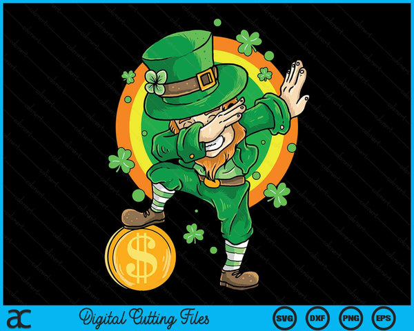 St Patricks Day Dabbing Leprechaun Funny Dab Dance SVG PNG Digital Printable Files