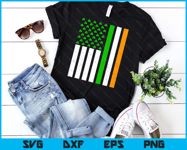 St Patricks Day Irish American Flag Shamrocks Men Women SVG PNG Digital Cutting Files