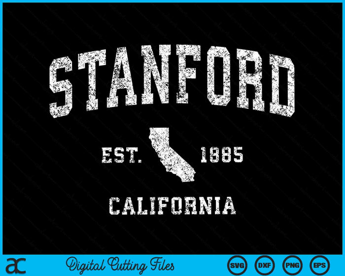 Stanford California CA Vintage Athletic Sports SVG PNG Digital Cutting Files