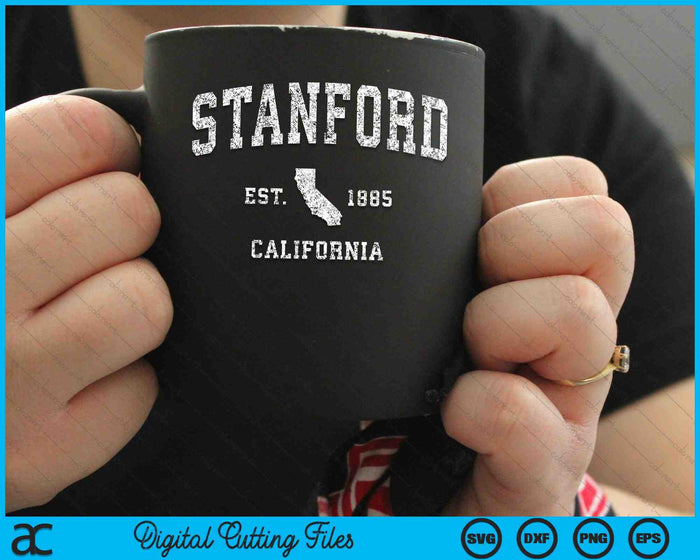 Stanford California CA Vintage Athletic Sports SVG PNG Digital Cutting Files