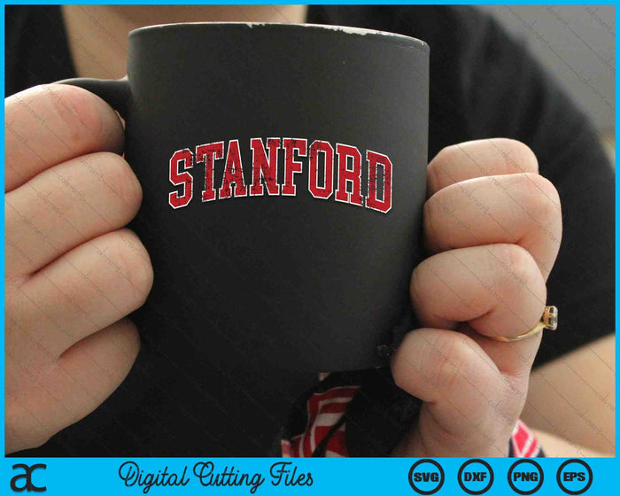 Stanford California CA Vintage Sports Design Red Design SVG PNG Digital Cutting Files