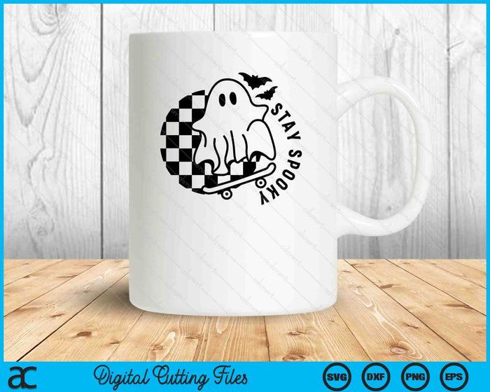 Stay Spooky Skateboard Ghost Halloween SVG PNG Digital Cutting Files Stay Spooky Skateboard Ghost Halloween SVG PNG Digital Cutting Files