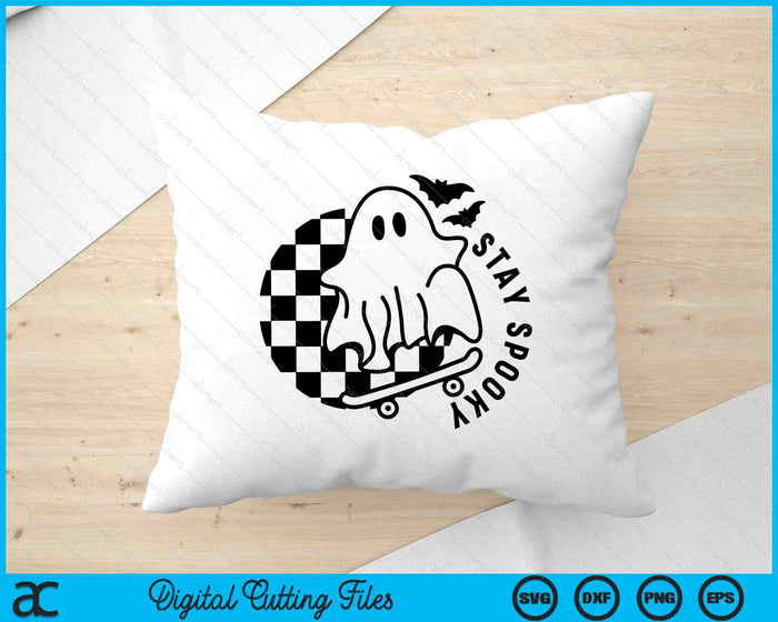 Stay Spooky Skateboard Ghost Halloween SVG PNG Digital Cutting Files Stay Spooky Skateboard Ghost Halloween SVG PNG Digital Cutting Files