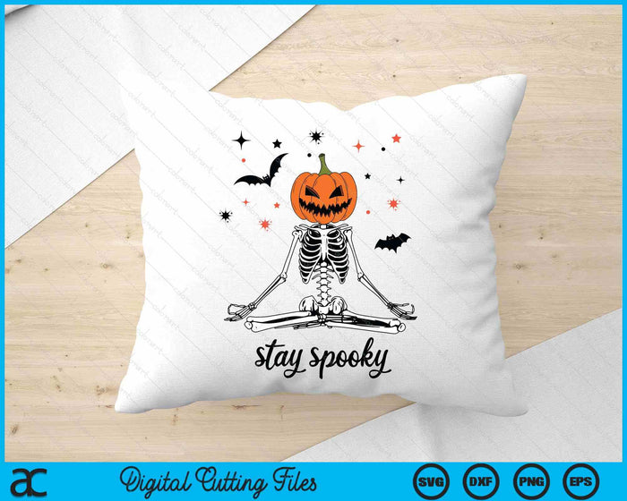 Stay Spooky Yoga Pose Skeleton Funny Halloween Pumpkin Season SVG PNG Digital Printable Files Stay Spooky Yoga Pose Skeleton Funny Halloween Pumpkin Season SVG PNG Digital Printable Files