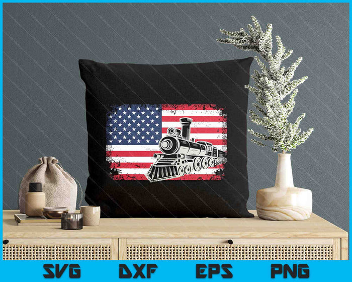 Steam Train Driver Trainspotting Locomotive American Flag SVG PNG Digital Printable Files Steam Train Driver Trainspotting Locomotive American Flag SVG PNG Digital Printable Files