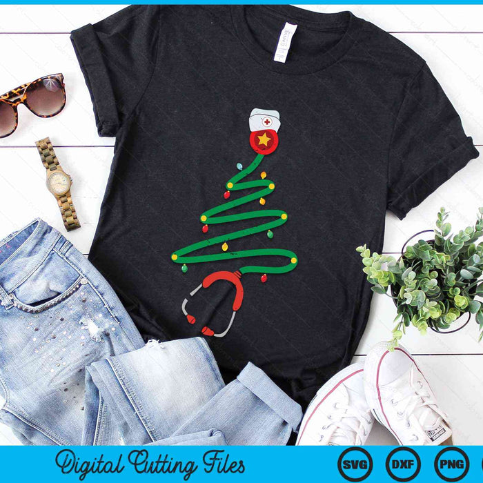 Stethoscope Christmas Tree Registered Nurse Christmas Lights SVG PNG Digital Cutting Files Stethoscope Christmas Tree Registered Nurse Christmas Lights SVG PNG Digital Cutting Files