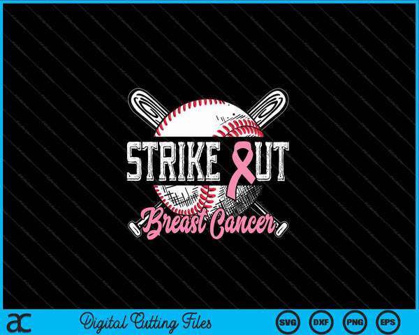Strike Out Breast Cancer Baseball Breast Cancer Awareness SVG PNG Digital Cutting Files
