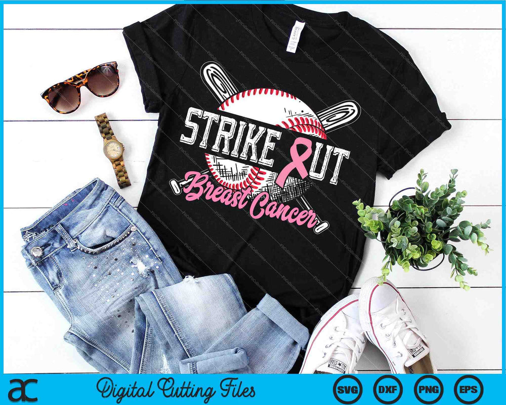 Cancer SVG, Strike Out Breast Cancer Awareness Month Baseball Softball SVG  Cut File - WildSvg