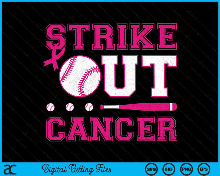 Strike Out Cancer Baseball Breast Cancer Awareness SVG PNG Digital Cutting File Strike Out Cancer Baseball Breast Cancer Awareness SVG PNG Digital Cutting File