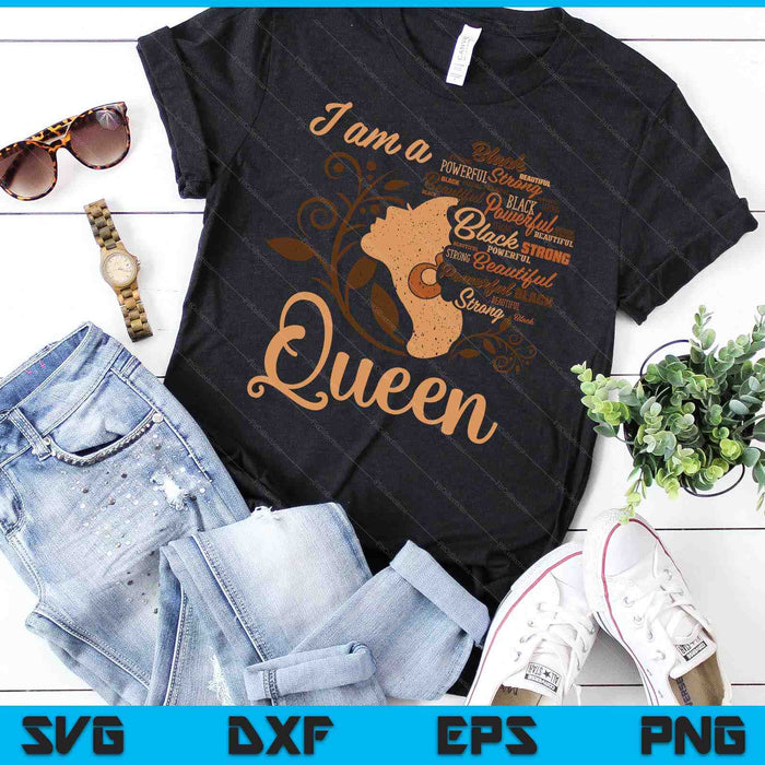 Strong Black I'm a Queen African American Afro BLM SVG PNG Digital Cutting Files