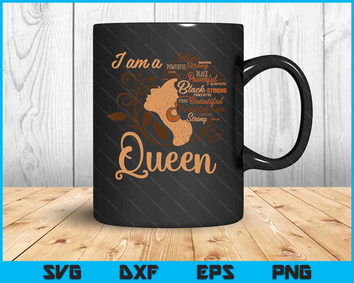 Strong Black I'm a Queen African American Afro BLM SVG PNG Digital Cutting Files