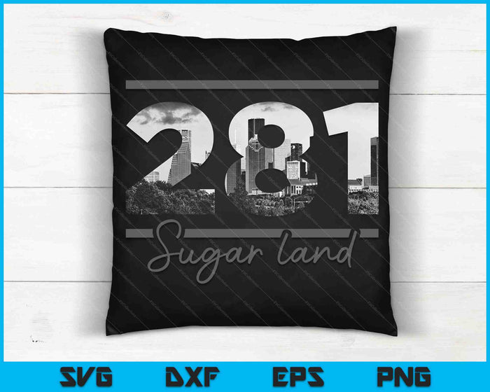 Sugar Land 281Area Code Skyline Texas Vintage SVG PNG Cutting Printable Files Sugar Land 281Area Code Skyline Texas Vintage SVG PNG Cutting Printable Files