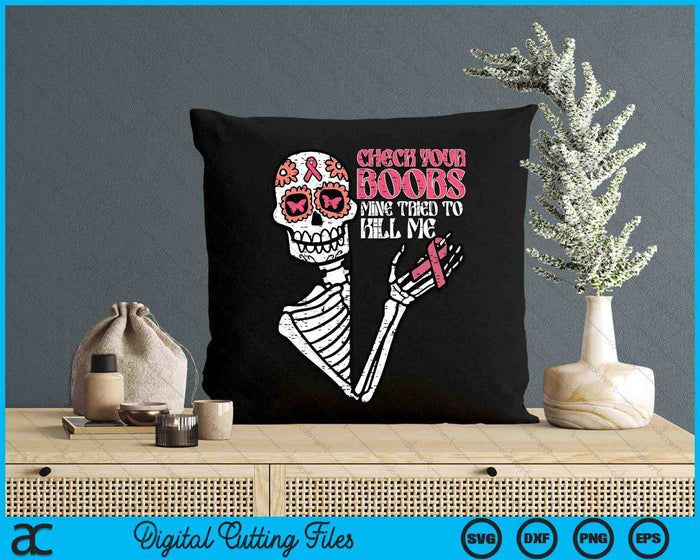 Sugar Skull Skeleton Breast Cancer Awareness Women SVG PNG Digital Cutting Files Sugar Skull Skeleton Breast Cancer Awareness Women SVG PNG Digital Cutting Files