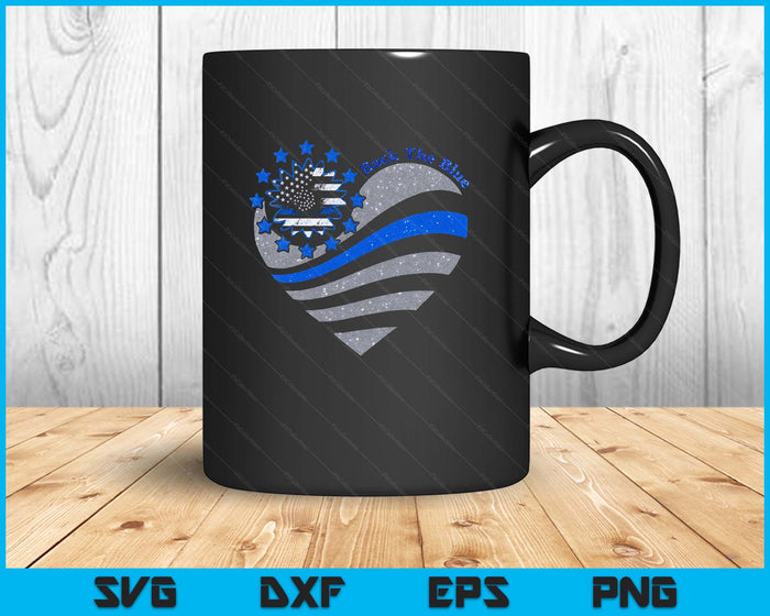 Sunflower Thin Blue Line Police Heart Back The Blue Law Enfo SVG PNG Digital Printable Files Sunflower Thin Blue Line Police Heart Back The Blue Law Enfo SVG PNG Digital Printable Files