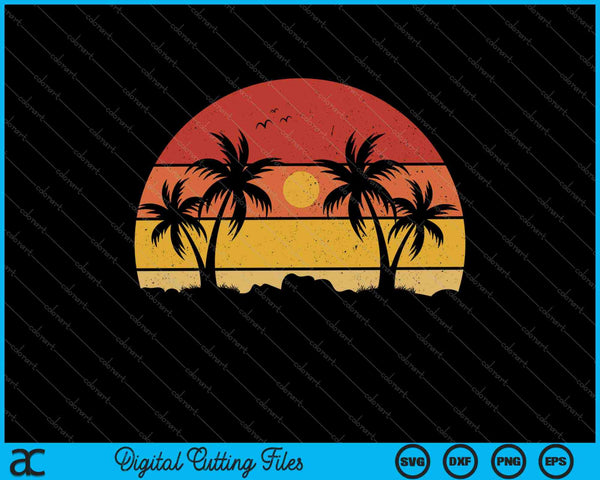 Sunshine Summer Vibes Palm Trees Beach SVG PNG Cutting Printable Files