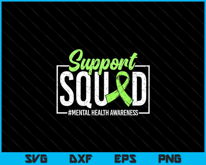 Support Squad Mental Health Awareness Lime Green Ribbon SVG PNG Digital Printable Files Support Squad Mental Health Awareness Lime Green Ribbon SVG PNG Digital Printable Files
