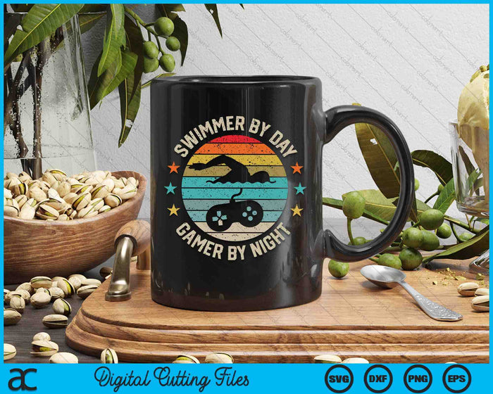 Swimmer By Day Gamer By Night Swimming Swim Lover Gaming SVG PNG Digital Printable Files Swimmer By Day Gamer By Night Swimming Swim Lover Gaming SVG PNG Digital Printable Files