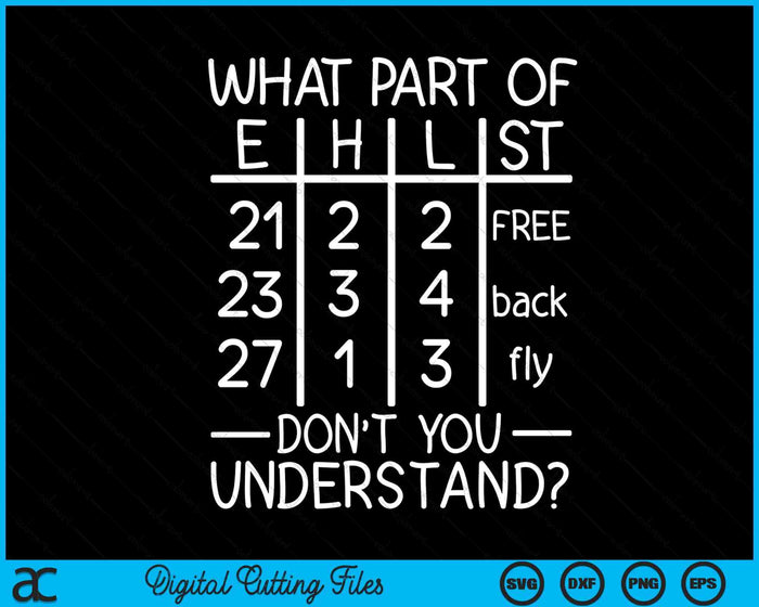 Swimming Swimmer What Part Don't You Understand Swim Team SVG PNG Digital Printable Files Swimming Swimmer What Part Don't You Understand Swim Team SVG PNG Digital Printable Files