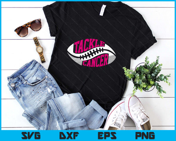 Tackle Football Ball Pink Ribbon Breast Cancer Awareness SVG PNG Digital Printable Files