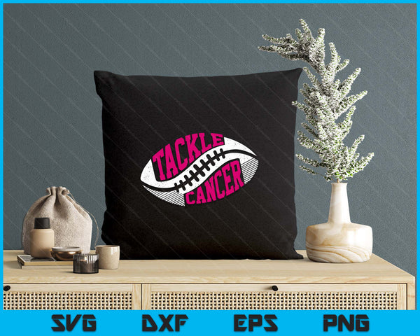 Tackle Football Ball Pink Ribbon Breast Cancer Awareness SVG PNG Digital Printable Files