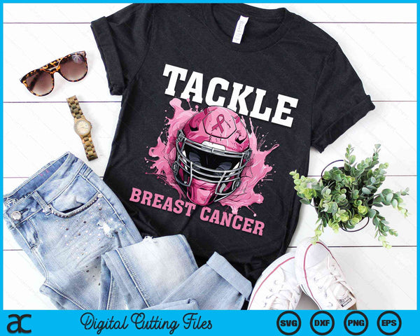 Tackle Football Breast Cancer Awareness Pink Ribbon SVG PNG Digital Cutting File