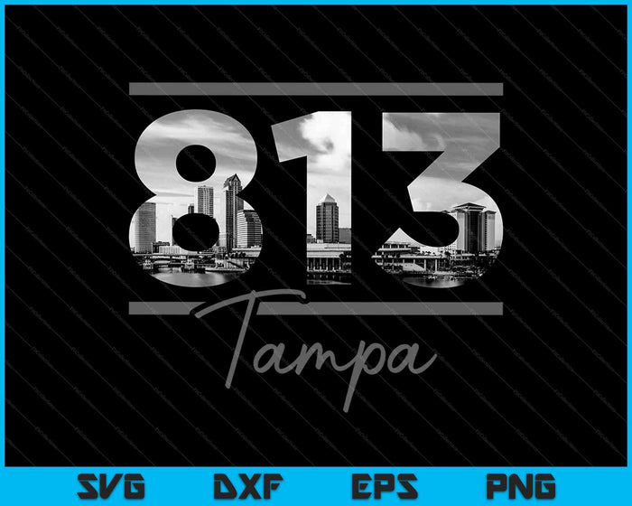 Tampa 813 Area Code Skyline Florida Vintage SVG PNG Cutting Printable Files Tampa 813 Area Code Skyline Florida Vintage SVG PNG Cutting Printable Files