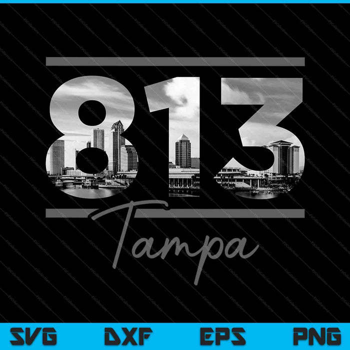 Tampa 813 Area Code Skyline Florida Vintage SVG PNG Cutting Printable Files Tampa 813 Area Code Skyline Florida Vintage SVG PNG Cutting Printable Files