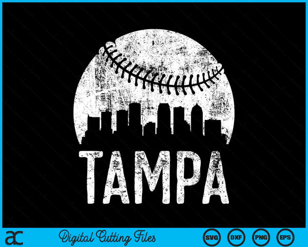 Tampa Skyline Vintage Tampa Baseball SVG PNG Digital Cutting Files