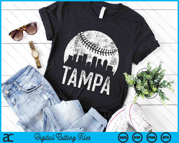 Tampa Skyline Vintage Tampa Baseball SVG PNG Digital Cutting Files
