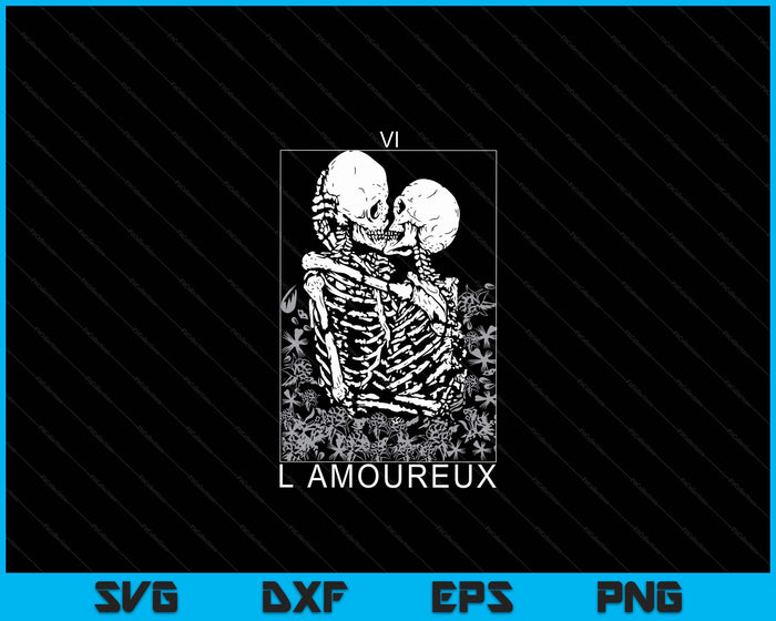 Tarot Card Kissing Skeleton Love Skull Bones Horror Goth SVG PNG Digital Cutting Files Tarot Card Kissing Skeleton Love Skull Bones Horror Goth SVG PNG Digital Cutting Files