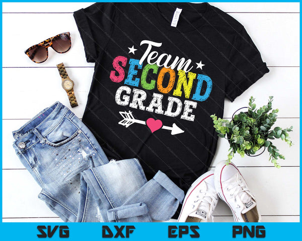 Team Second Grade Teacher Student Kids Back To School SVG PNG Digital Printable Files