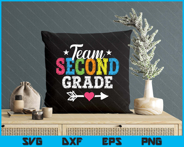 Team Second Grade Teacher Student Kids Back To School SVG PNG Digital Printable Files