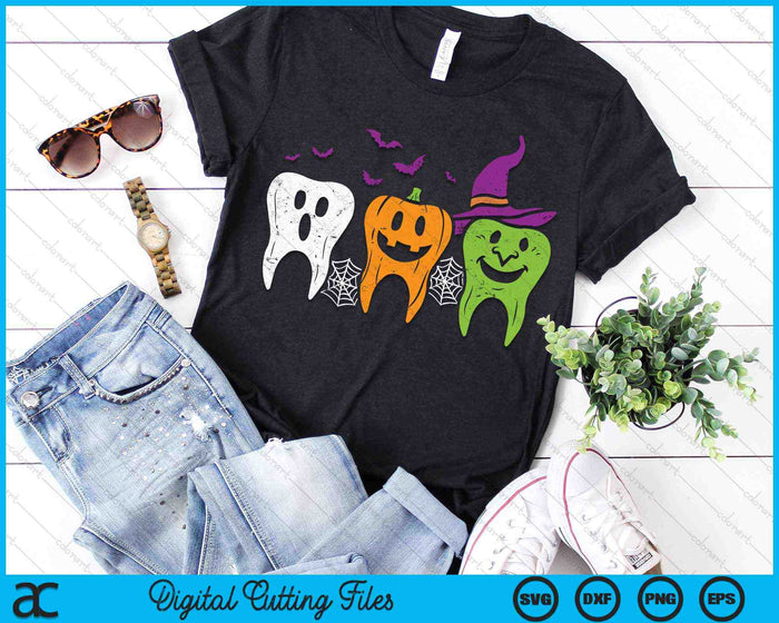 Teeth Ghost Pumpkin Witch Dental Halloween SVG PNG Digital Cutting Files Teeth Ghost Pumpkin Witch Dental Halloween SVG PNG Digital Cutting Files