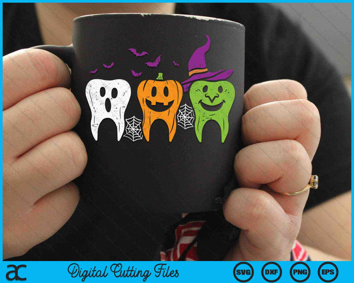 Teeth Ghost Pumpkin Witch Dental Halloween SVG PNG Digital Cutting Files Teeth Ghost Pumpkin Witch Dental Halloween SVG PNG Digital Cutting Files