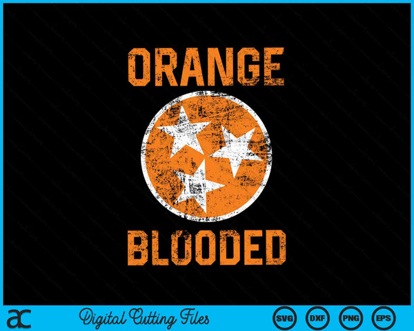 Tennessee Fan Orange Blooded Vol Sports Fan TN Flag SVG PNG Digital Cutting Files