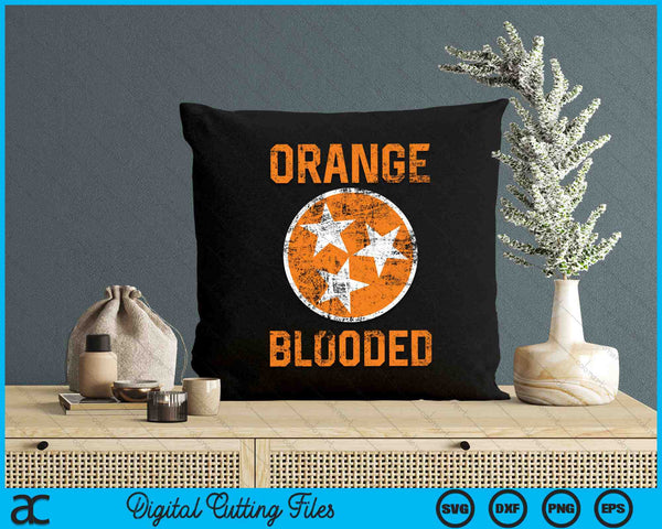 Tennessee Fan Orange Blooded Vol Sports Fan TN Flag SVG PNG Digital Cutting Files