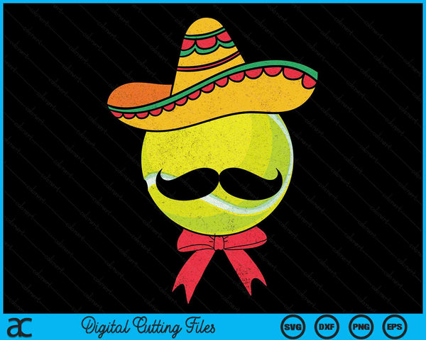 Tennis Ball Mexican Sombrero Cinco De Mayo SVG PNG Digital Printable Files