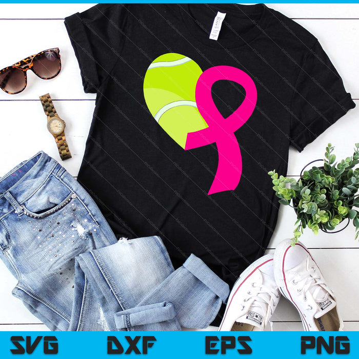 Tennis Pink Ribbon Heart Cool Breast Cancer Awareness Gifts SVG PNG Cutting Printable Files Tennis Pink Ribbon Heart Cool Breast Cancer Awareness Gifts SVG PNG Cutting Printable Files