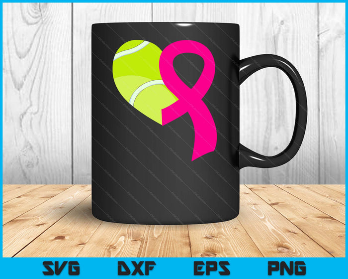 Tennis Pink Ribbon Heart Cool Breast Cancer Awareness Gifts SVG PNG Cutting Printable Files Tennis Pink Ribbon Heart Cool Breast Cancer Awareness Gifts SVG PNG Cutting Printable Files
